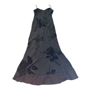 Dave & Johnny Burnout Floral Maxi Dress Med Y2K Romantic Gothic 90s Velvet Prom